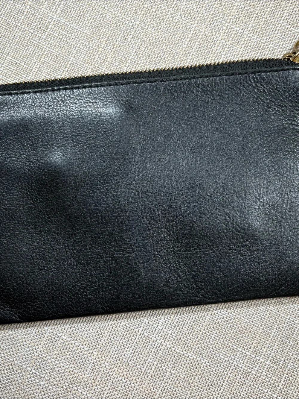 Madewell Black Leather Zip Clutch